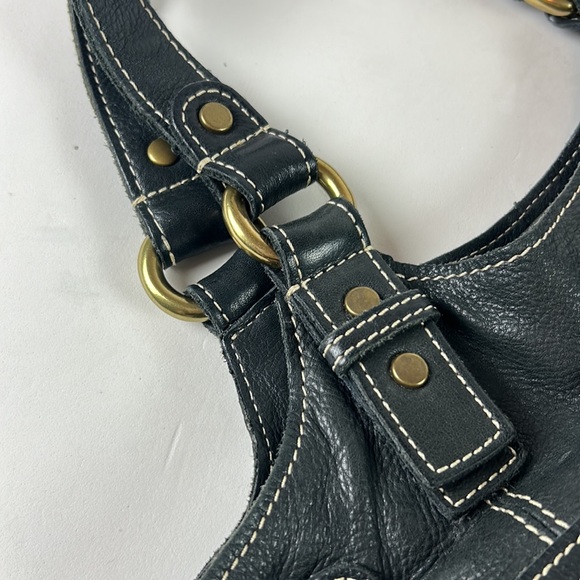 Euc Fossil vintage leather brass Y2K shoulder bag - Picture 2 of 9